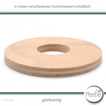 1x Holzring Buche Sperrholz 10 mm naturbelassen, unbehandelt glattkantig Holz-Ring